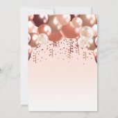 Ballon Arch Rose Gold Burgundy Quinceañera Einladung (Rückseite)