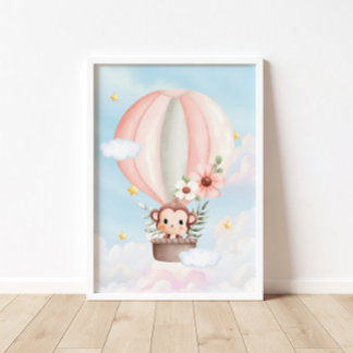 Ballon Baby Monkey Poster