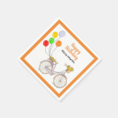 Ballon Basket Blume Fahrrad jedes Alter Geburtstag Serviette (Ecke)