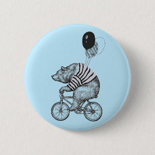 Ballon Bicycle Bear Button