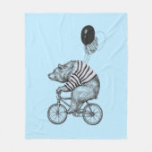 Ballon Bicycle Bear Fleecedecke (Vorderseite)