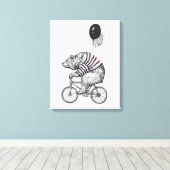 Ballon Bicycle Bear Leinwanddruck (Insitu (Holzboden))