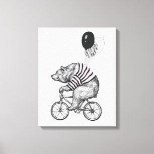 Ballon Bicycle Bear Leinwanddruck