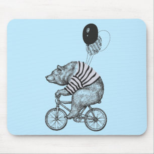 Ballon Bicycle Bear Mousepad