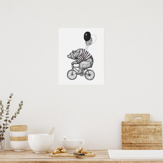 Ballon Bicycle Bear Poster (Küche)