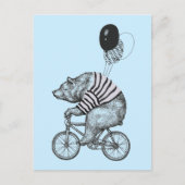 Ballon Bicycle Bear Postkarte (Vorderseite)