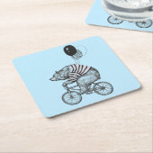 Ballon Bicycle Bear Rechteckiger Pappuntersetzer (angewinkelt)