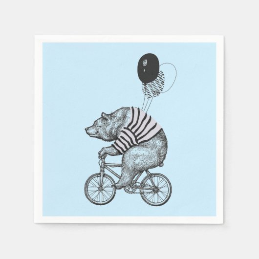 Ballon Bicycle Bear Serviette (Vorderseite)