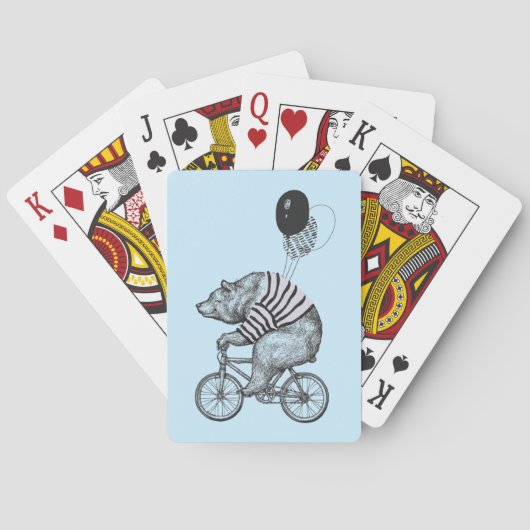 Ballon Bicycle Bear Spielkarten (Rückseite)