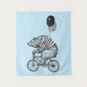 Ballon Bicycle Bear Wandteppich (Vorderseite)