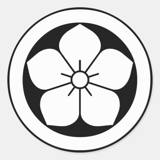 Ballon-Blume im Kreis Runder Aufkleber (Vorderseite)