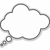 Ballon-Bubble-Sprache-Gedanken Aufkleber (Vorderseite)