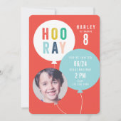 Ballon Bunch Kinder Foto Geburtstag Einladung (Vorderseite)