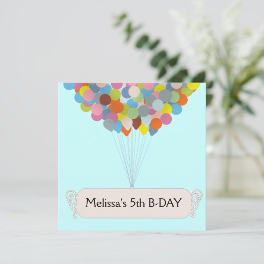 Ballon Celebration Einladung (Stehend Vorderseite)