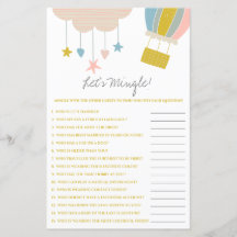 Ballon & Cloud Let's Mingle! Baby Shower Game