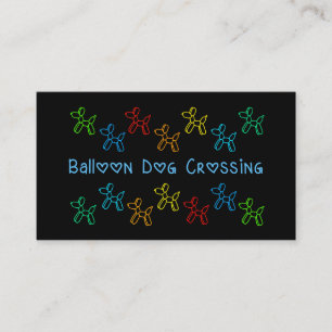 Ballon Dog Crossing Business Cards Visitenkarte
