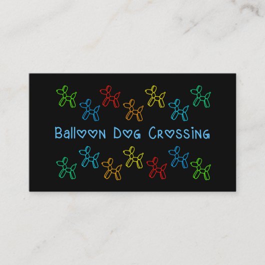 Ballon Dog Crossing Business Cards Visitenkarte (Vorderseite)