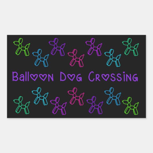 Ballon Dog Crossing Stickers (Vorderseite)