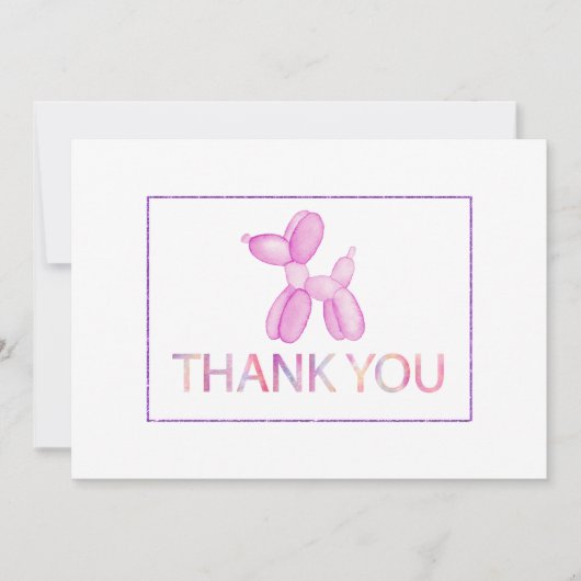 Ballon Dog Kinder Danke Karte (Vorderseite)