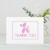 Ballon Dog Kinder Danke Karte (Stehend Vorderseite)