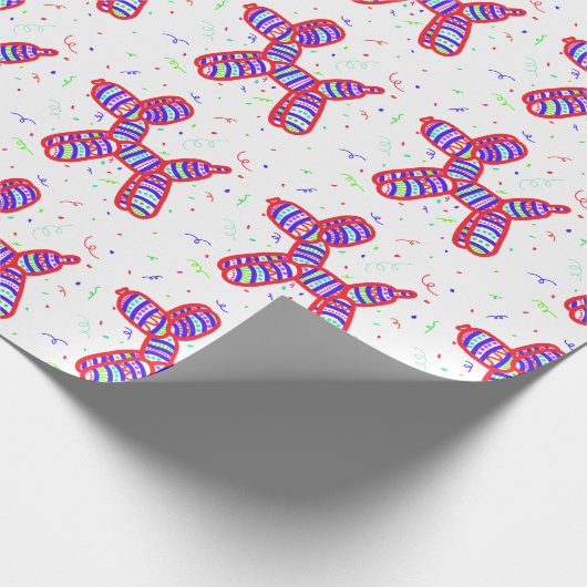 Ballon Dog Party Wrapping Paper Geschenkpapier (Ecke)