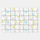 Ballon-Doodle geschlechtsneutrale Babydusche Geschenkpapier Set (Vorderseite)