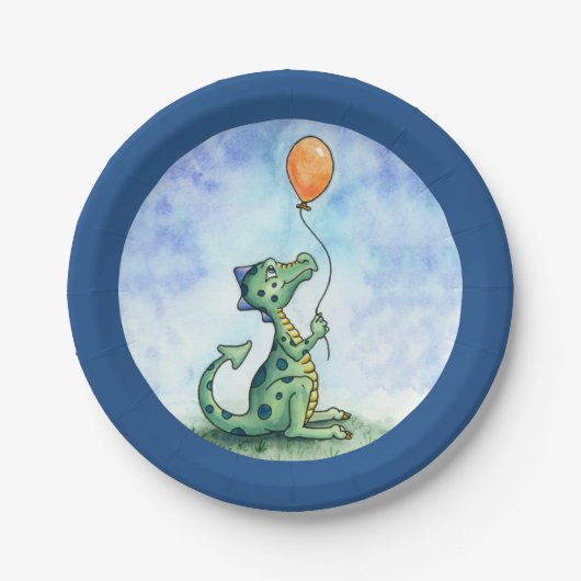 Ballon-Drache 7" Pappteller (Vorderseite)