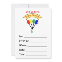 Ballon Einladung für eine Babydusche