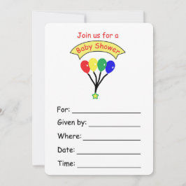Ballon Einladung für eine Babydusche