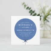 Ballon Einladung zum Geburtstag - Cobalt (Stehend Vorderseite)