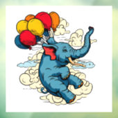Ballon Elefant Fensteraufkleber (Blatt 3)
