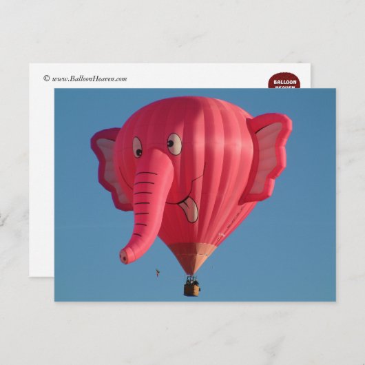 Ballon-Elefant Postkarte (Vorne/Hinten)