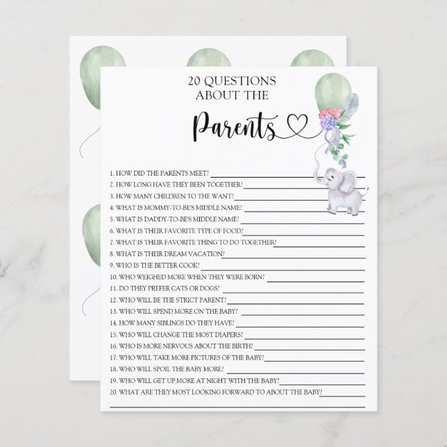 Ballon & Elephant Spiele über die Eltern (Vorne/Hinten)