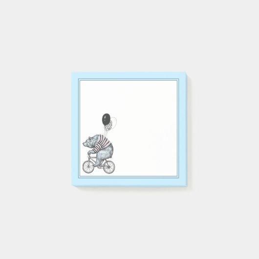 Ballon-Fahrrad-Bär Post-it Klebezettel (Vorderseite)