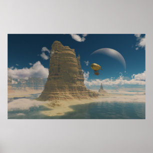 Ballon-Fahrt im Raum Poster