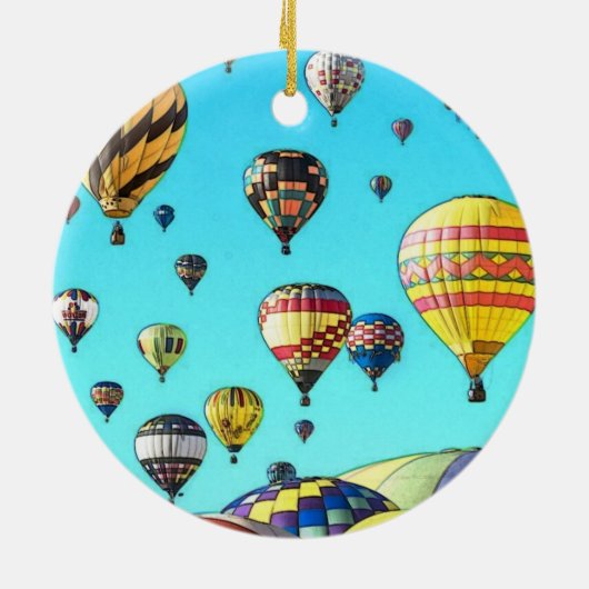 Ballon-Fiesta-nicht Luft-Ballone Keramik Ornament (Hinten)