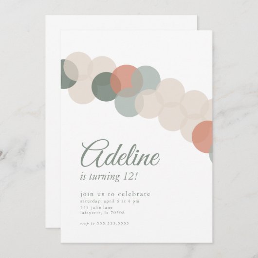 Ballon Garland Geburtstagsfeier Einladung (Vorne/Hinten)