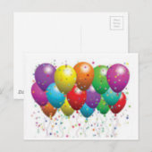 ballon_Geburstag_card_custom-r11e61ed9b9074290b Postkarte (Vorne/Hinten)