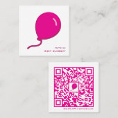 Ballon-Geschäft-Logo | QR-Code Quadratische Visitenkarte (Vorne/Hinten)