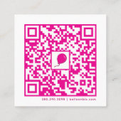 Ballon-Geschäft-Logo | QR-Code Quadratische Visitenkarte (Rückseite)
