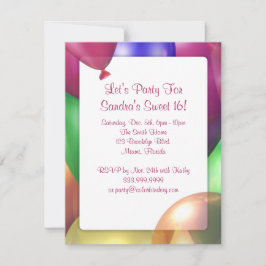 Ballon-Glanz 4,25 x 5,5 Zoll-Einladung Einladung