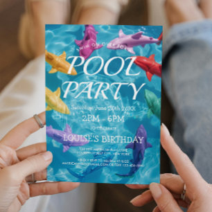 Ballon-Haie I Poolparty-Einladung Einladung