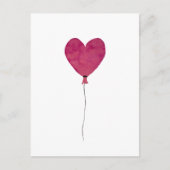 Ballon Herz rosa Skizze eine Aquarell Postkarte (Vorderseite)