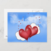 Ballon hört mit kleinen Herzen Postkarte (Vorne/Hinten)