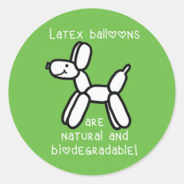 Ballon Hund: Latex ist Naturkleber Runder Aufkleber
