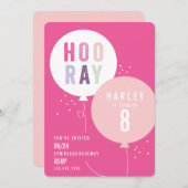 Ballon Kindergeburtstag Party Einladung (Vorne/Hinten)