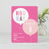 Ballon Kindergeburtstag Party Einladung (Stehend Vorderseite)