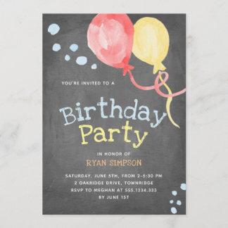 Ballon-Kindergeburtstag-Party-Tafel Einladung