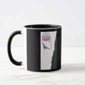 Ballon-Kopf, schwimmend, ein Zeichnen Tasse (Links)