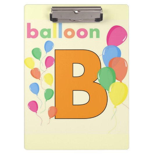 Ballon Letter B Zwischenablage Klemmbrett (Vorderseite)